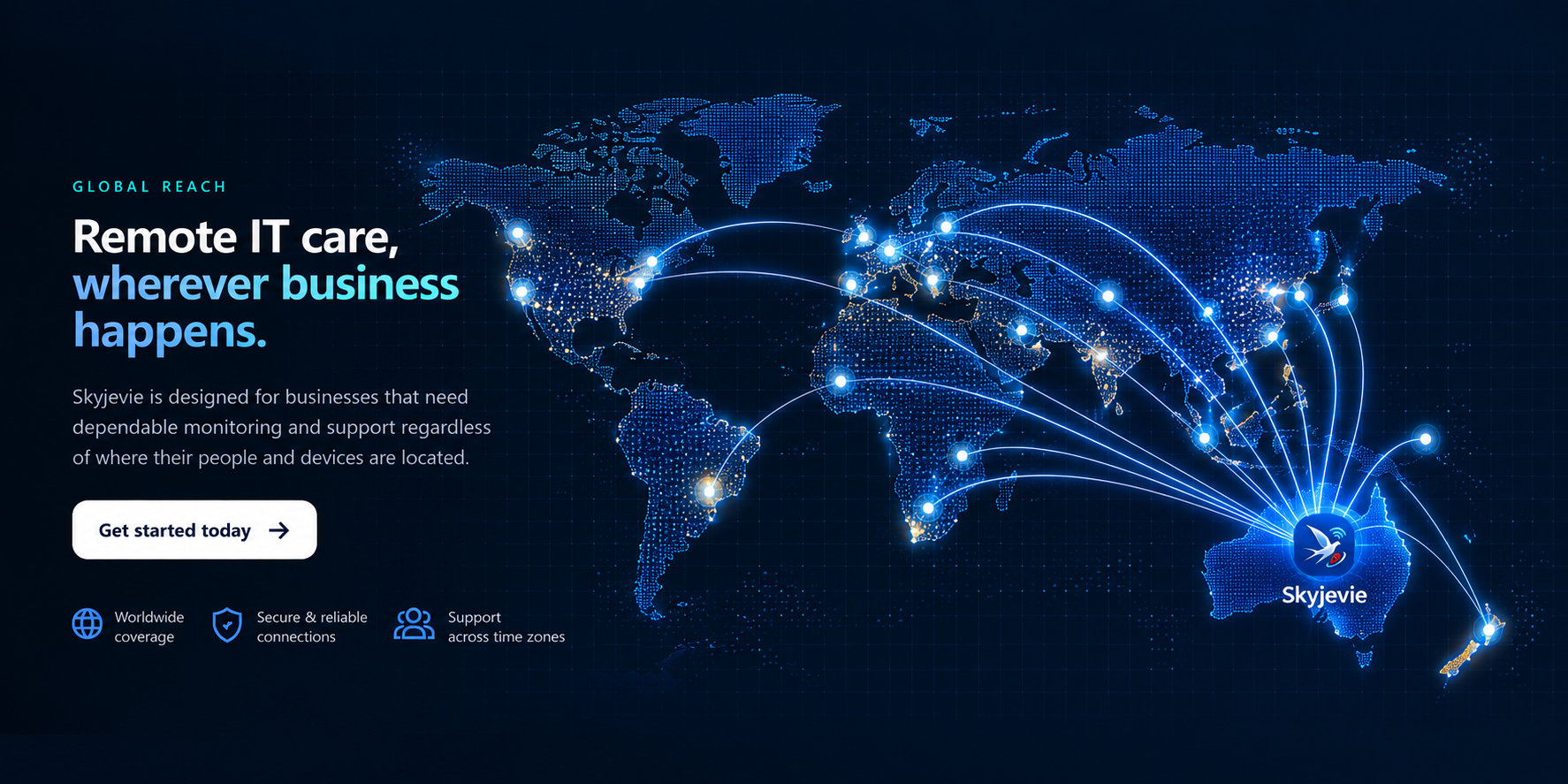 Skyjevie global remote IT service network